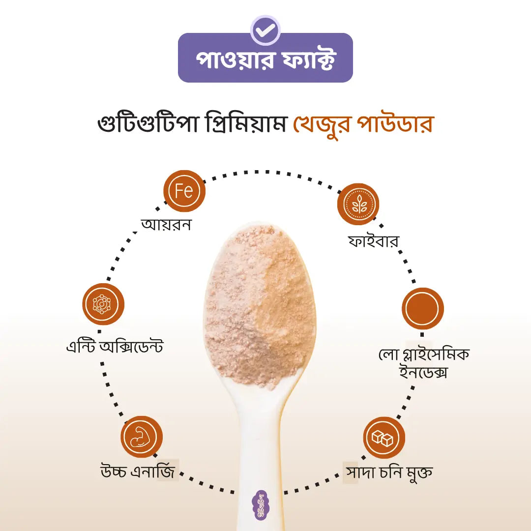 GutiGutiPa Dates Powder - Best Natural Sweeteners for Baby or Kids in Bangladesh 